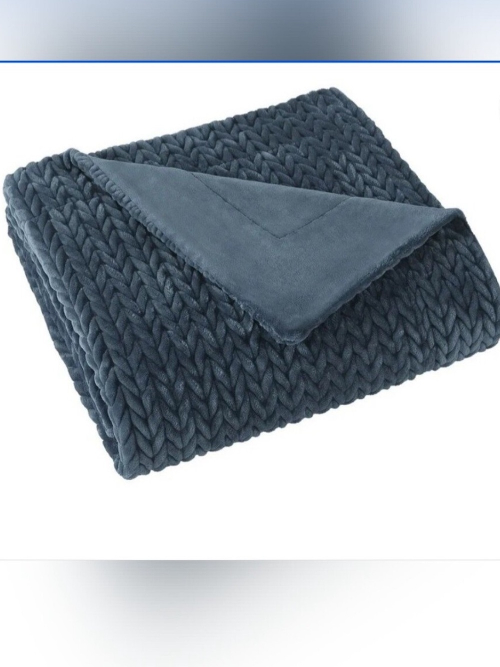 Ann Taylor Quilted Chevron Throw - Navy Blue Oversized - Picture 4 of 7